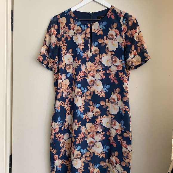 J. Crew Dresses & Skirts - J. Crew Blue Antique Floral Silk Dress